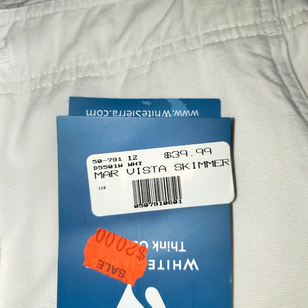 White Sierra Skimmer Size 12 White Rayon/Cotton Blend 34"W X 13"L - please read! - Picture 10 of 11